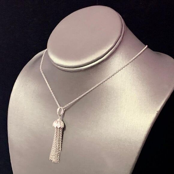 Diamond Tassel Pendant Chain Necklace 18k Gold 0.15 TCW Certified $3,950 111311 - Picture 6 of 10